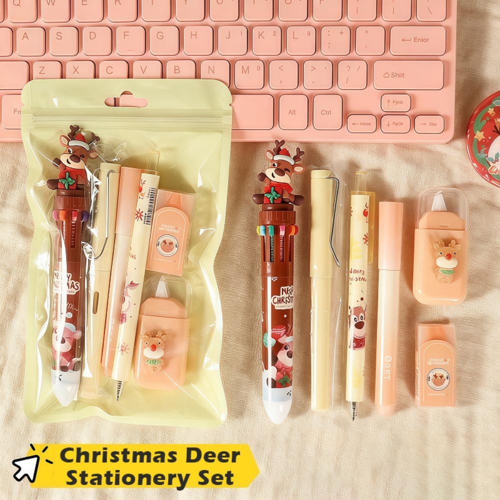 

Portable Gel Pen 6-in-1 Highlighter Multi-functional Correction Tape School Prize 6-in-1