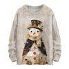 Women's Casual Long Sleeve Woolen Christmas Sweatshirt Fall  Vacation Long Sleeve Pullover