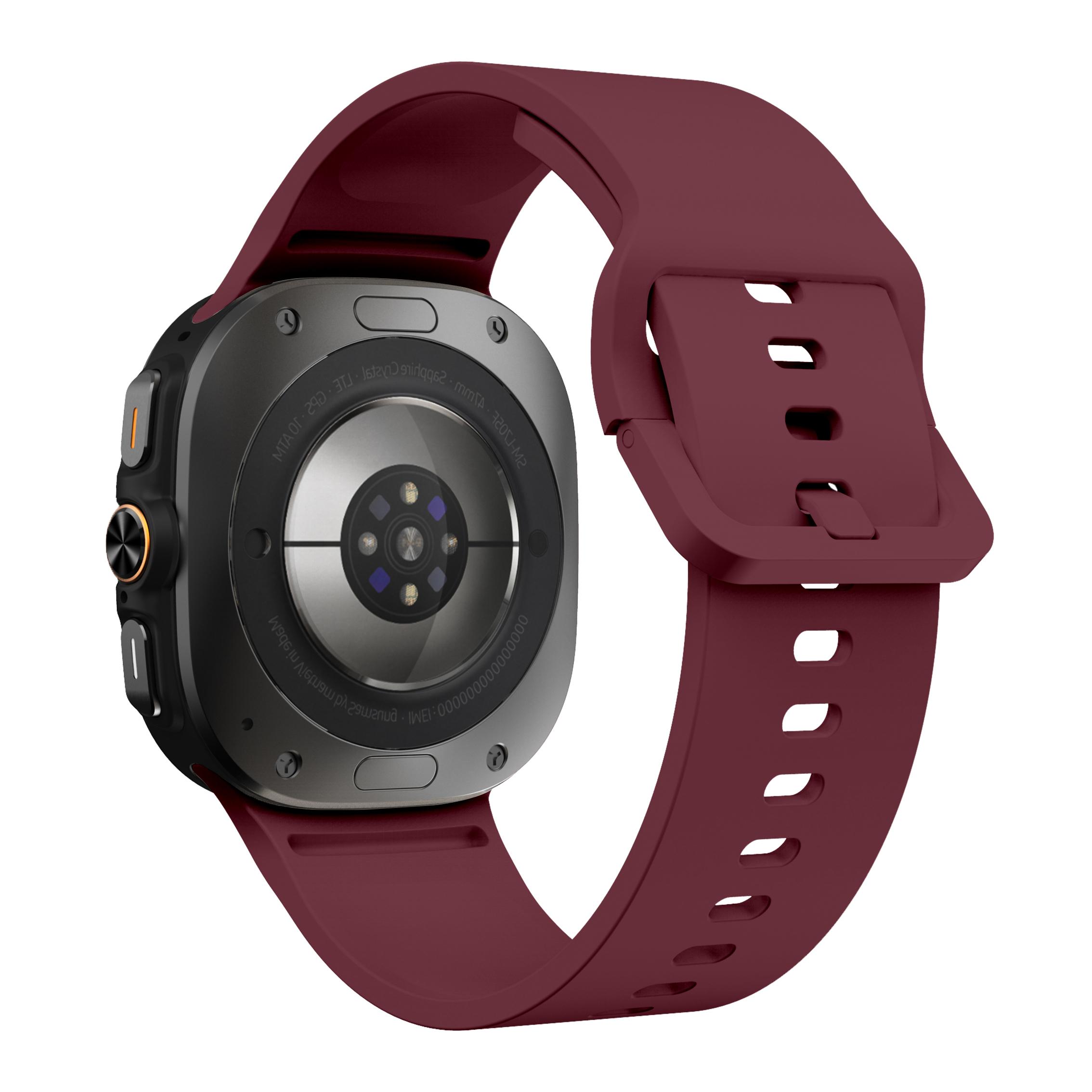 

Silicone Strap For Samsung Galaxy Watch 8 Ultra Band 47mm No Gaps Correa Sport Watchband For Galaxy 7 Ultra Original Bracelet Galaxy Watch 7 Ultra вино красного