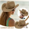 Chapéu de ganga com cinto clássico para mulheres e homens, chapéu de sol de verão com enrolado, chapéu de ganga ocidental, chapéu de sol