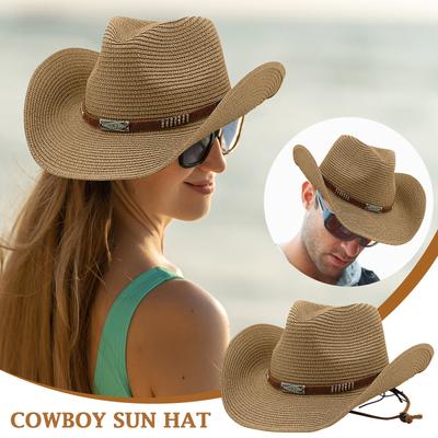 Classic Belt Denim Hat For Women And Men, Summer Sun Hat With Rolled, Western Denim Hat, Sun Hat