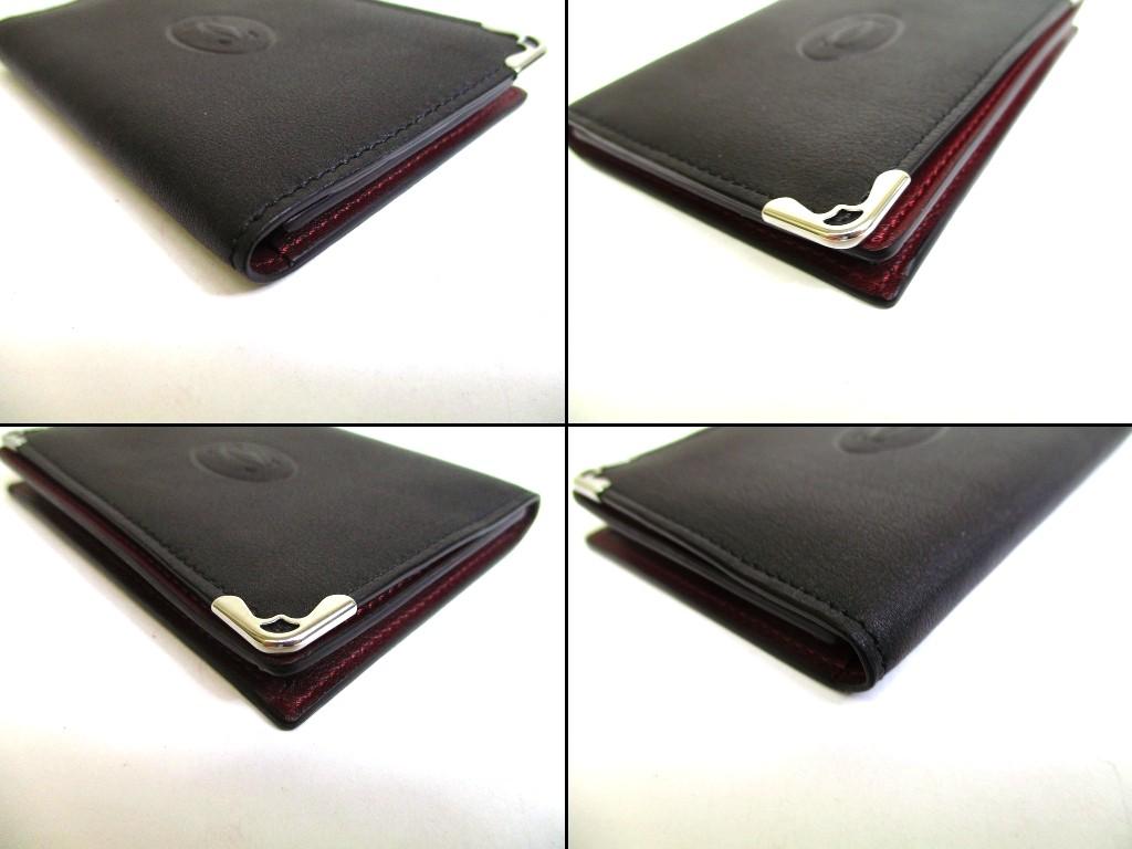 Authentic Cartier Must De Cartier Black Leather Card Holder #b096  Open Box