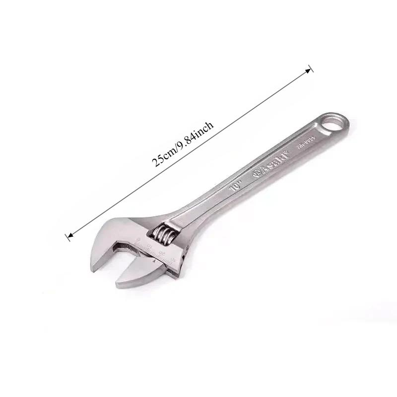 Adjustable Wrench Large Openin Long Handle Universal Spanner Steel Clamp Wrench Mechanical Workshop Hand Tools Hand Repair Tools