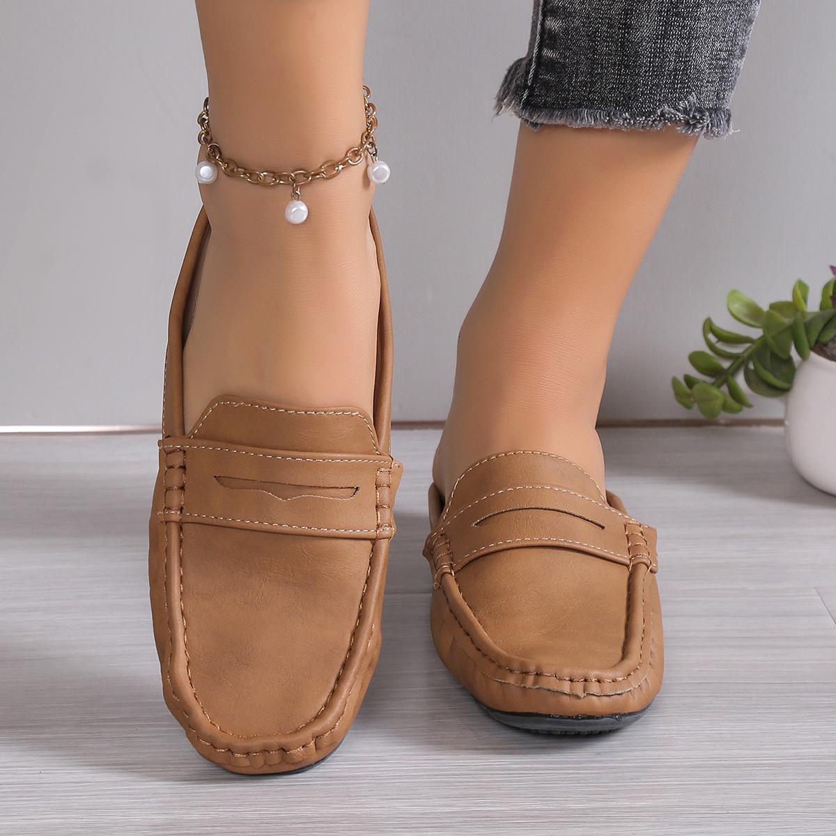 

Women Shoes Autumn and Spring New Round Toe Pleated Lazy Casual and Comfortable Half Top Plus Size 43 Ladies Shoes Zapatos Mujer 36 коричневий