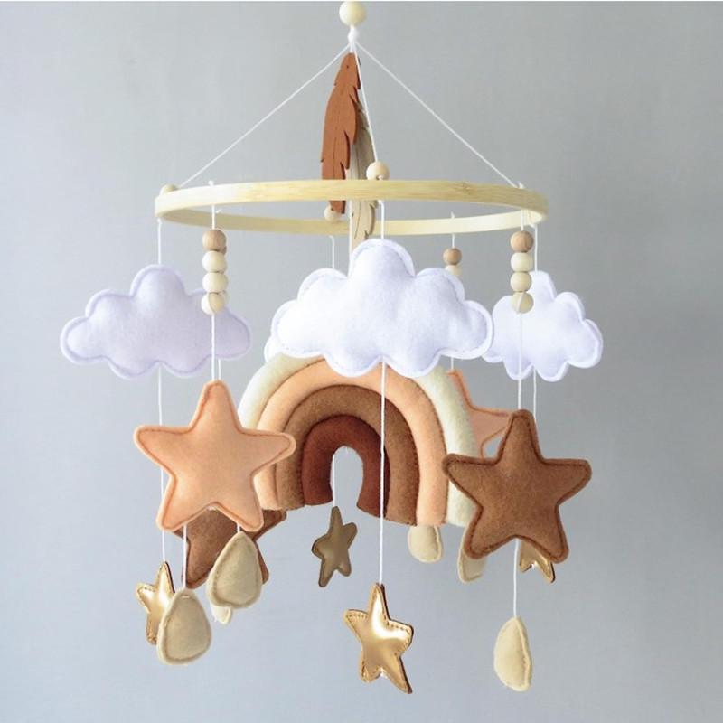 Nordic Cartoon Hanging Ornament: Felt Baby Crib Mobile Cloud Decoration & Wind Chime Pendant Toy Jewelry Material Pack.