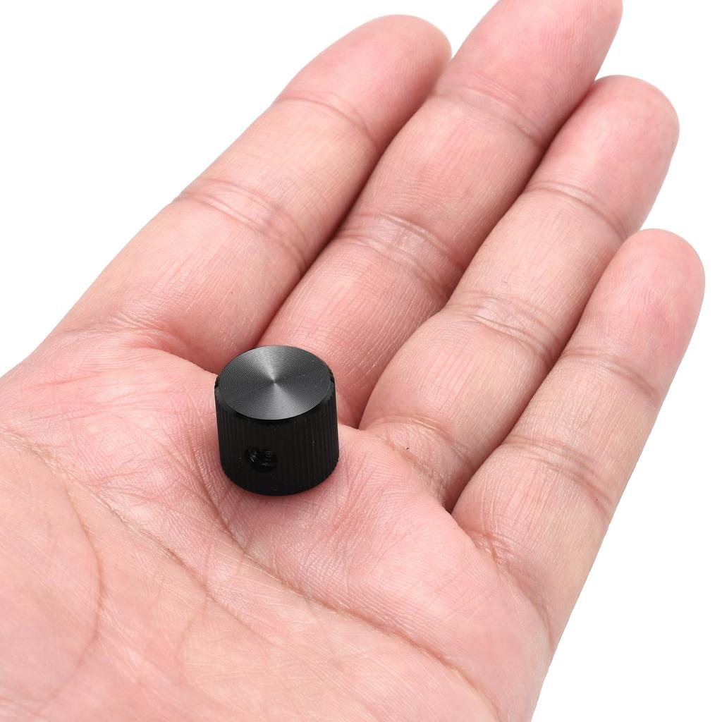 uxcell Aluminum Potentiometer Inner Diameter x Outer Diameter x Universal Volume and Tone Control Knobs for Guitar and Black 4-Piece Knobs, 1/4"