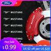 Car Sticker Hot For Ford Car Goods Brake Caliper Badge Sticker Decorate Decal For Ford Mustang GT500 GT350 Cobra Shelby Focus Mk