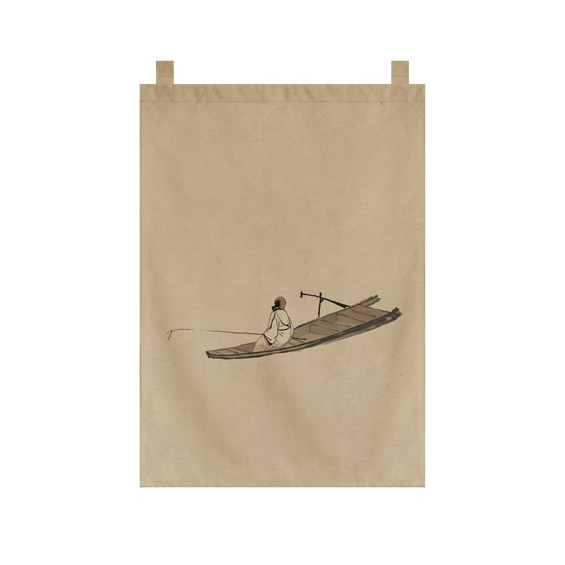 Japanese Style Tea Room Door Curtain Restaurant Signboard Chinese Tea House Partition Restaurant Hotel Pub Banner Short Curtain