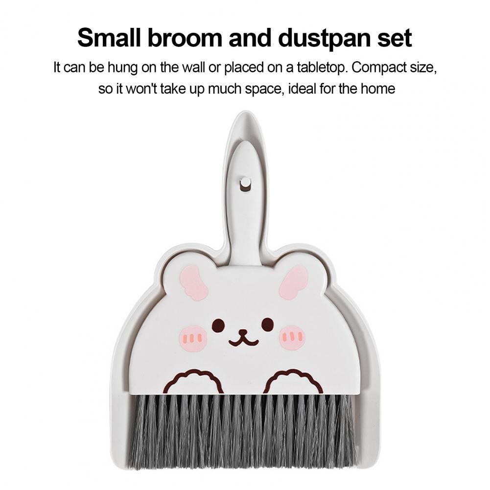 2 Teile/satz Kleine Besen Kehrschaufel-set Cartoon Kaninchen Bär Frosch Muster Tastaturen Reinigung Mini Besen Kehrschaufel-set