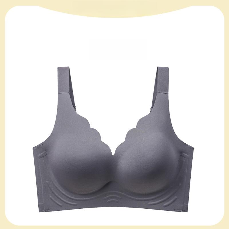 Underwear Women's Thin Latex Sexy Push Up Bra Without Steel Hoop Adjustable Anti Sagging Large Size Bra