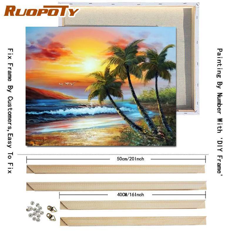T-shirt tropicale con palme da spiaggia al tramonto, colori
