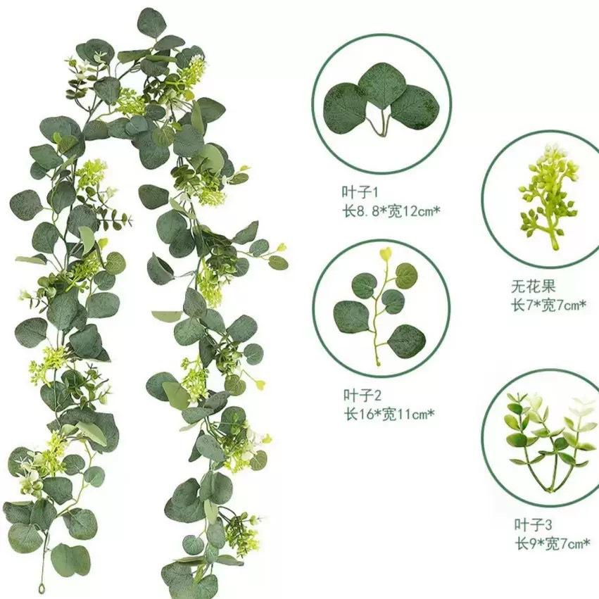 Greenery Garland Silk Artificial Spring Vines Eucalyptus Garland Handcrafted Artificial Eucalyptus Leaves For Wedding Home Decor