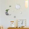 6Pcs Star Moon Combination Mirror Acrylic Stereo Self Adhesive Diy Bedroom Living Room Can Be Removed Wall Stickers