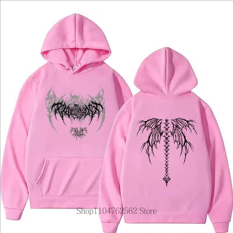 2025 New Wing Print Hoodie Men Women Casual Fashion Harajuku Gothic Y2K Pullover Autumn Winter Fleece Long Sleeve Sweatshirts