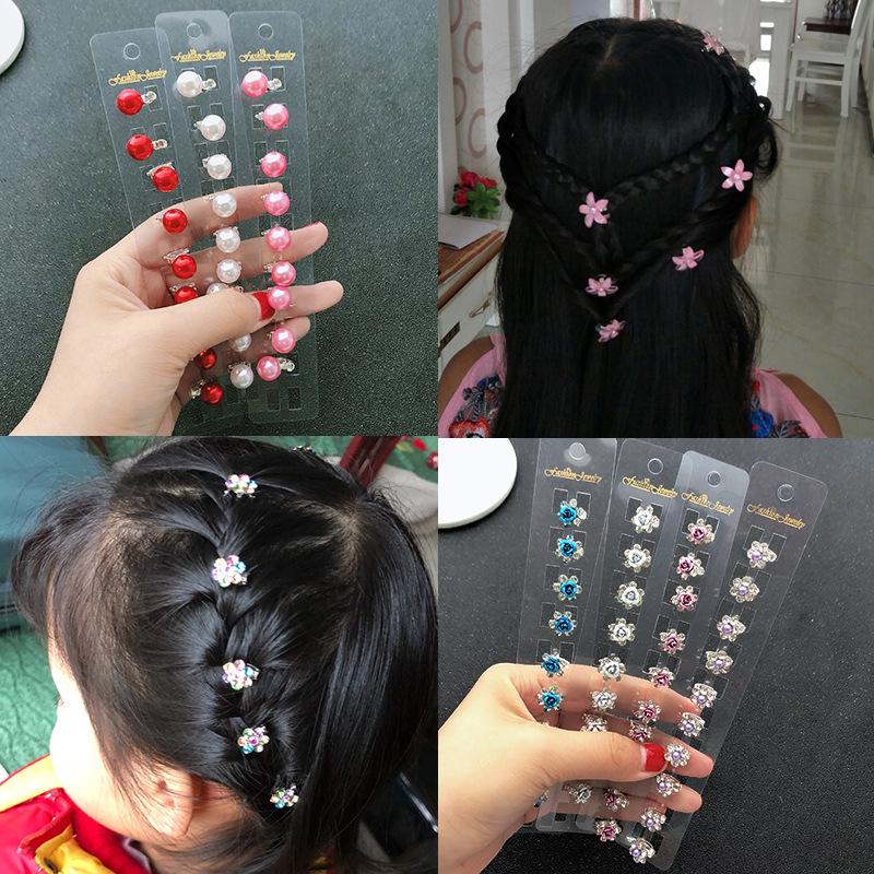 Children's Day Rhinestone Beanie Clip - Mini Hair Accessory for Girls