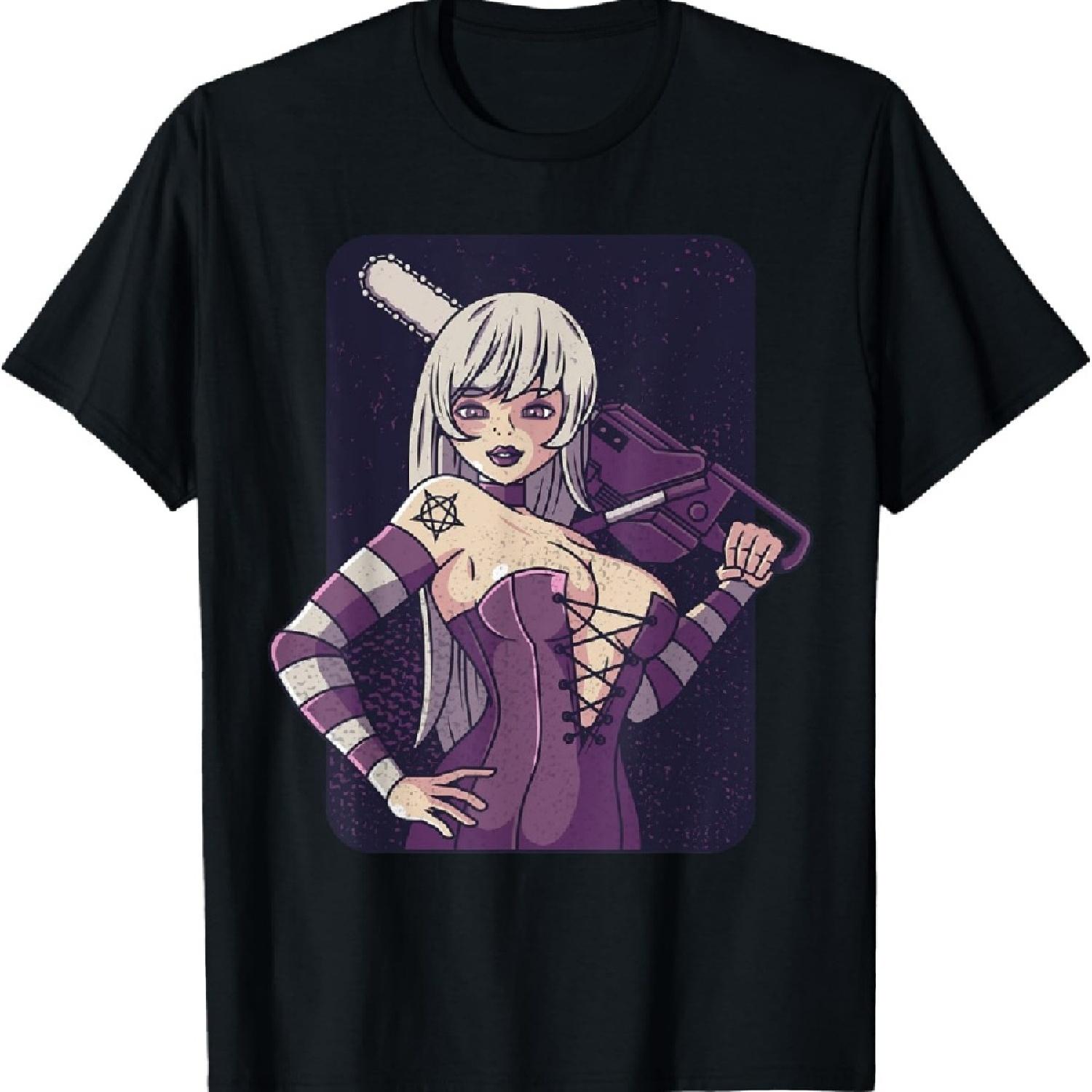 

Chainsaw Girl Punk Gothic Horror Fan Darker T-Shirt S