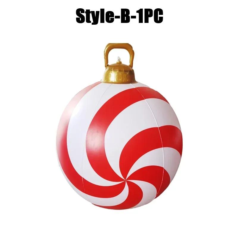 1-5 Stück Aufblasbare Weihnachts-Süßigkeitenkugel Outdoor Rasen Gartendekoration Feiertagsornament Lustige Party Requisite Festliche Szenenanzeige Dekor