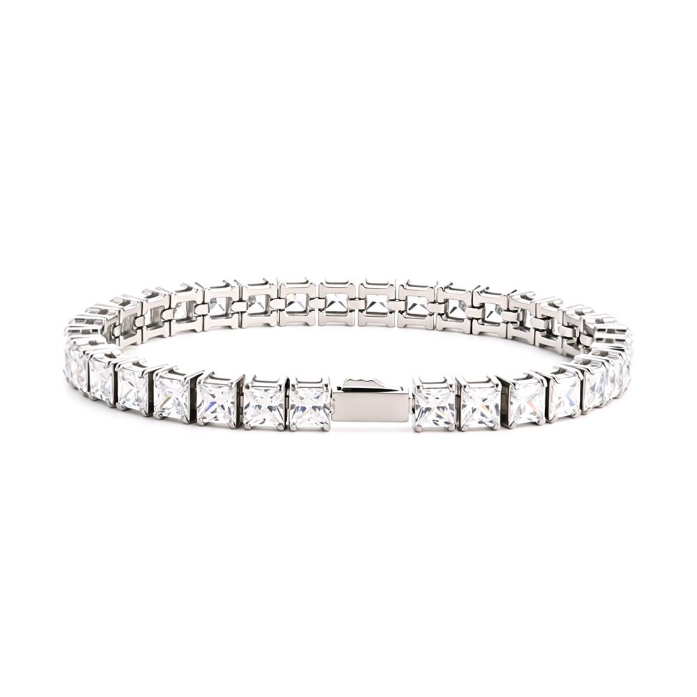 Multi-colored fashionable 4mm wide tennis chain, zircon sparkling hip-hop style exquisite jewelry bracelet for men and women