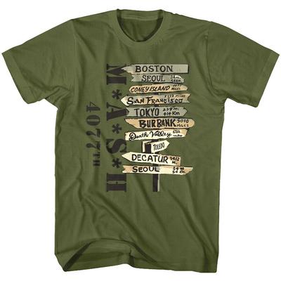 Official Mash 4077Th Squadron Where To Destinations T-Shirt Army