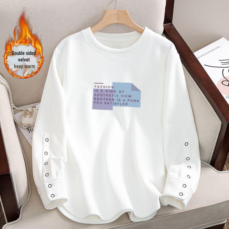 2024 Women's Oversized Long-Sleeve Cotton T-Shirt - Korean Style Round Neck Autumn Tee
