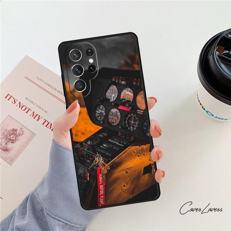 Aircraft Airplane Fly Travel phone case For Samsung Galaxy S24 S25 S23 S22 Ultra Note 10 20 Plus S20 S21 FE Cover