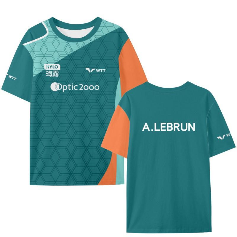 Felix Lebrun Alex WTT Stolní tenisový týmový dres Rychleschnoucí ledové hedvábí Krátký rukáv Tričko Unisex Sportovní tričko