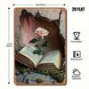 Literary Bloom Metal Wall Art 2D Iron Plaque Set for Home Office Decor