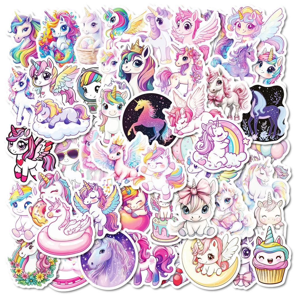 50 Unicorn Graffiti Stickers Luggage Water Cup Computer Notebook Waterproof Sticker Hand Account Decoration