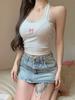 Pure desire Spice Girl lace neck sling vest women's summer new sexy slim slim slim short top