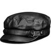 Retro Leather Duckbill Cap - Unisex Trendy European & American Style Flat Top Hat
