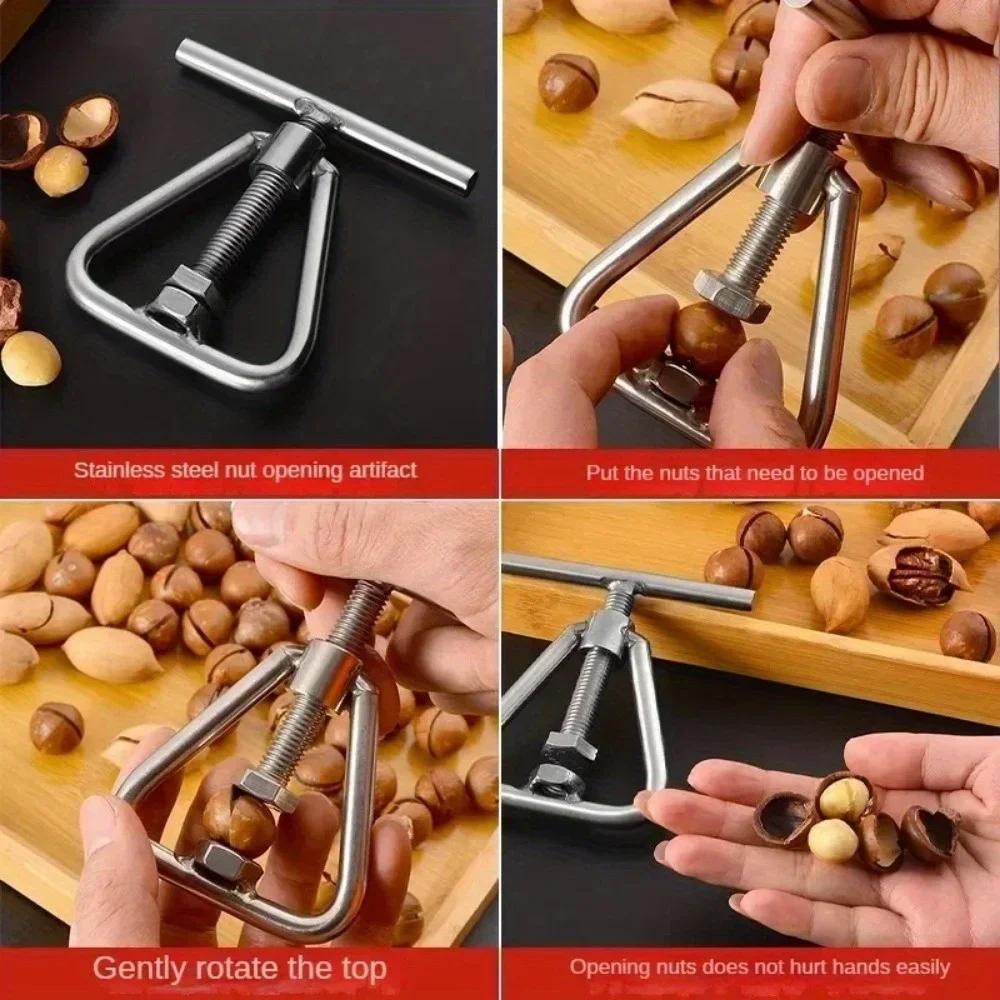 1PC Multifunctional Manual Nut Opener Cracker Machine Walnut Kitchen Tool Steel Sheller Nut Macadamia Accessories