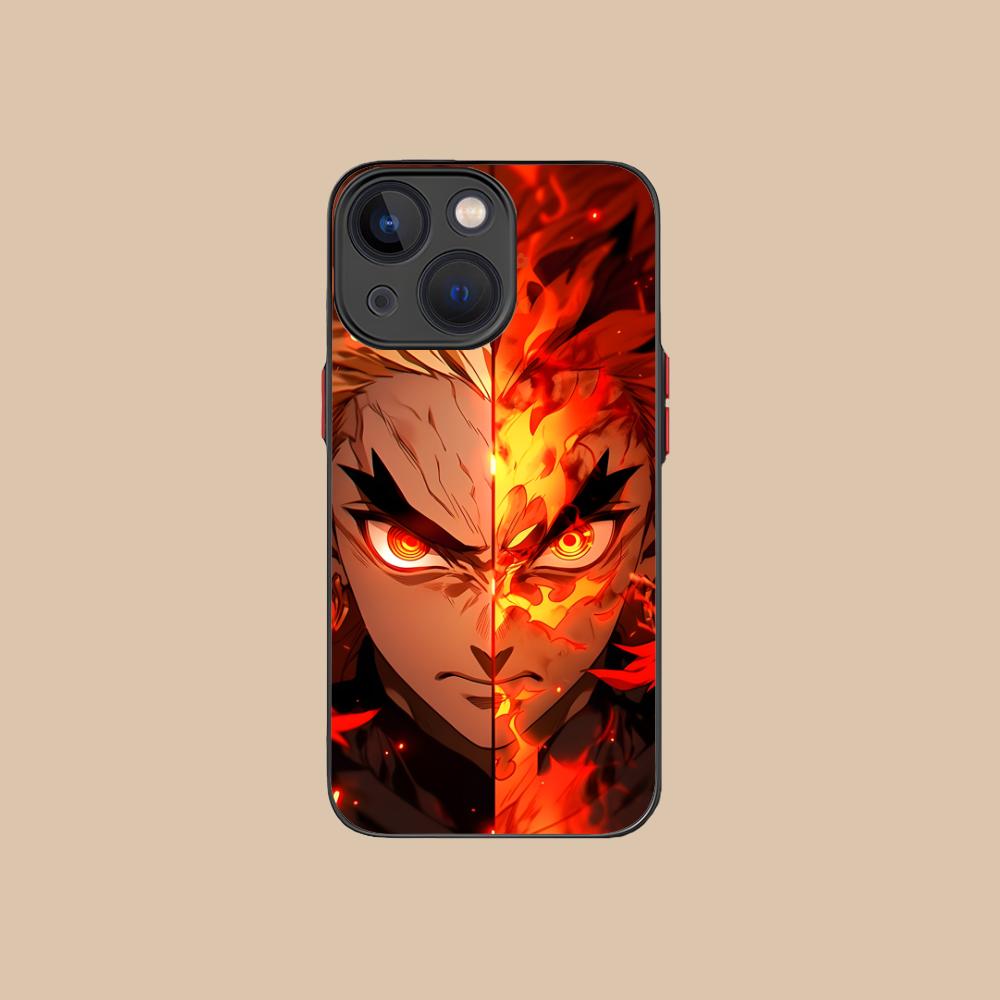 Demon Slayer Rengoku Phone Case for iPhone 16 15 14 13 12 11 X XR XS 8 7 Pro Max Plus Mini Colour Printing Silicone Cover Pretty