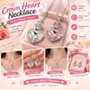 Crown Heart Shape Crystal Pendant Necklace Sweet Girly Elegant Shiny Clavicle Chain Daily Versatile Women Neck Jewelry