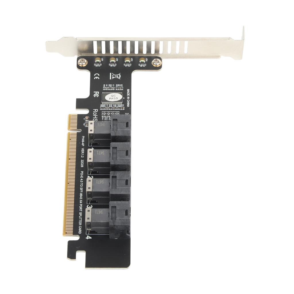 PCIE To U.2 Adapter Card PCIE X16 To 4 Port U.2 NVME SFF8643 SFF8639 PCIE Split Expansion Card with LED Indicator