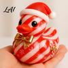 Christmas Shelf Decor Duck Figurine Resin Sculpture for Holiday Home Decor Cute Small Statues Desktop Ornaments with Festive Elements Indoor Outdoor