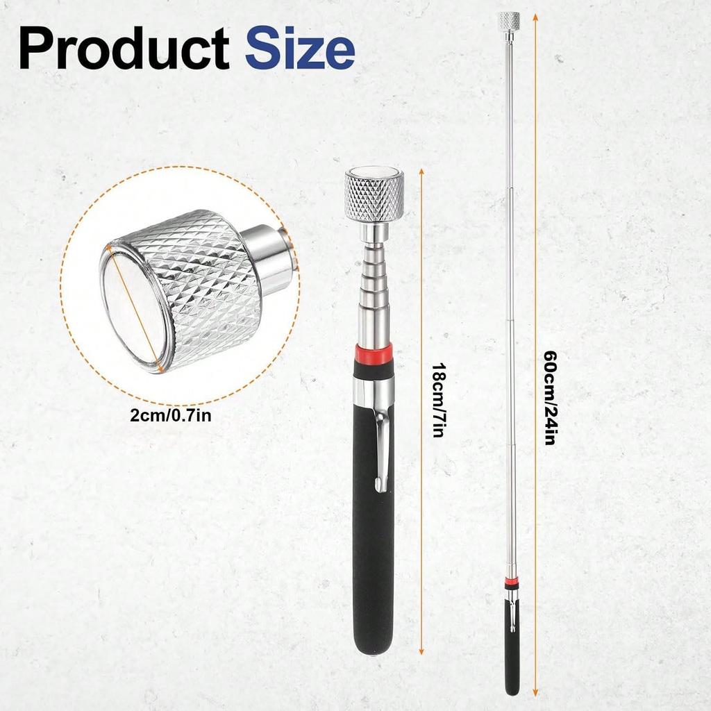 10/16LB Magnetic Pickup Tool for Auto Repair – Telescoping Retrieval Stick with Strong Magnet for Dropped Sockets, Bolts & Nuts