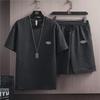 2024 Summer Men's Casual Two-Piece Sports Set: Ice Silk T-Shirt & Thin Shorts