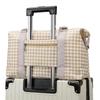 Large Capacity Luggage Bag Canvas Gym Bag Houndstooth Lightweight Storage Bag