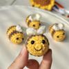 5PCS Crochet Bees DIY Handmade Knitted Keychain Keyring Crocheted Mini Bees Pendants Car Key Ring Handbag Charms Gifts
