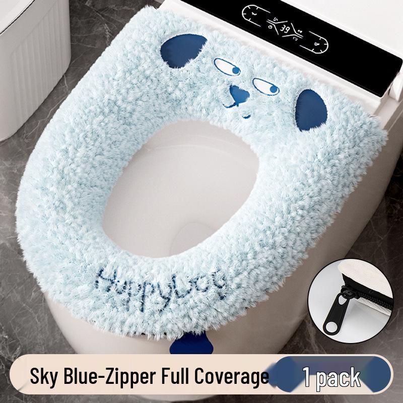 Waterproof Plush Toilet Seat Cover - Thickened for Autumn/Winter 2025