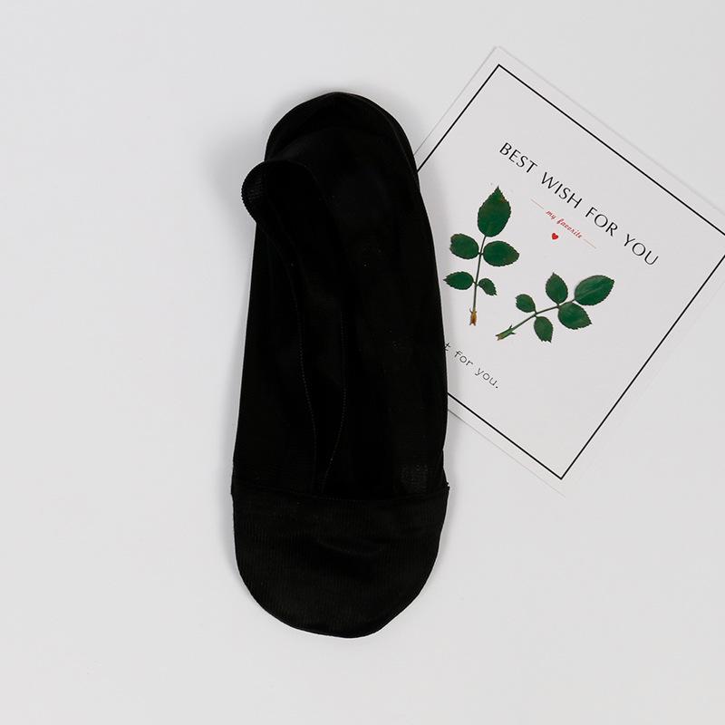 Women's Summer Thin Cotton Ice Silk Non Slip Non Drop Heel Shallow Mouth Invisible Socks