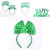 St. Patricks Day Hair Band Bow Tie Shamrock Green Irish Headband Girl Party Gift
