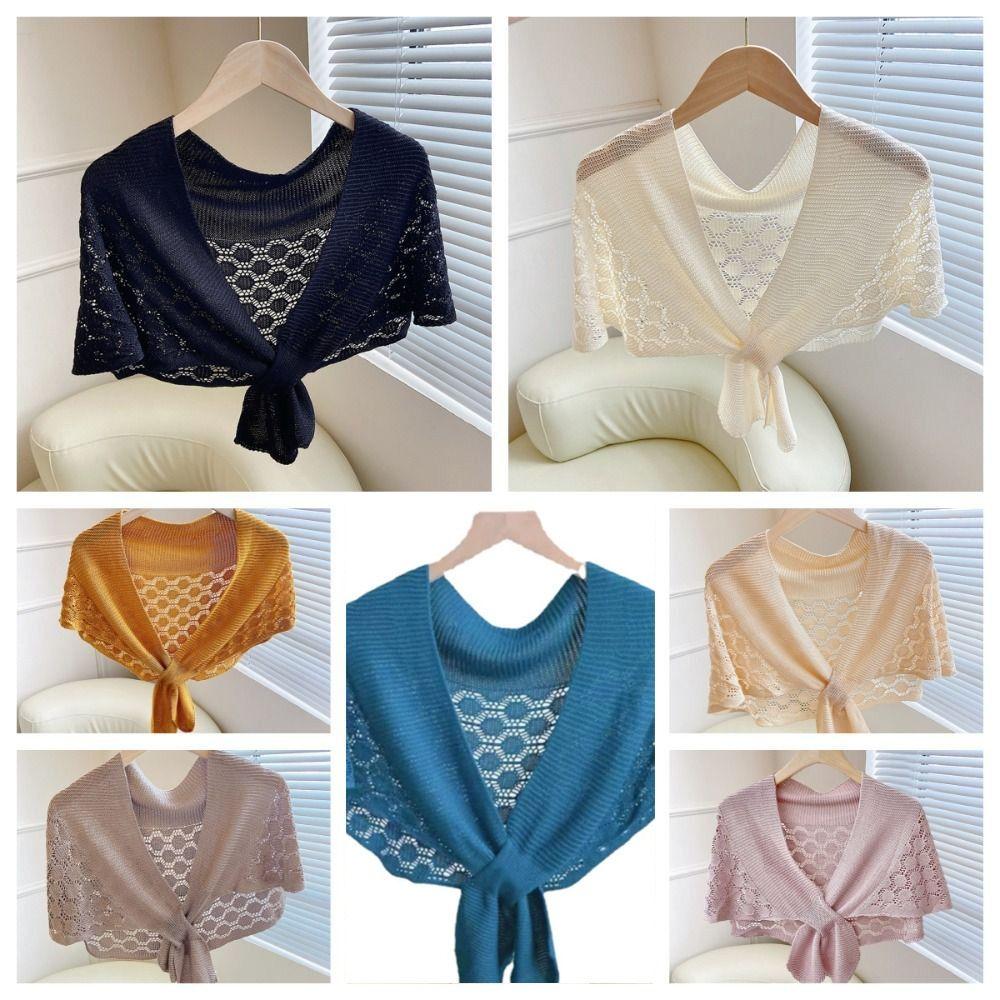 Weave Knitted Hollow Shawl Cross Blouse Shoulder Fake Collar Autumn/Winter/Spring/Summer