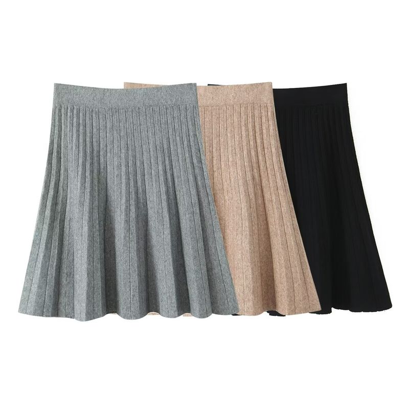 Jnleaog New Fall Women's Clothing Fashion French Style Design Fashion All-Match Casual Style Fall and Winter Knitted Overskirt