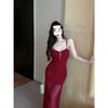 Pure desire, Spice Girl mesh suspender dress, women's summer slim-fitting waist temperament, sexy hip-wrapped fishtail long skirt