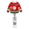 Christmas Badge Reel Holiday Patterned Badge Reel Clip Holiday Pattern Badge Reel Individual Packaged Christmas Id Holder