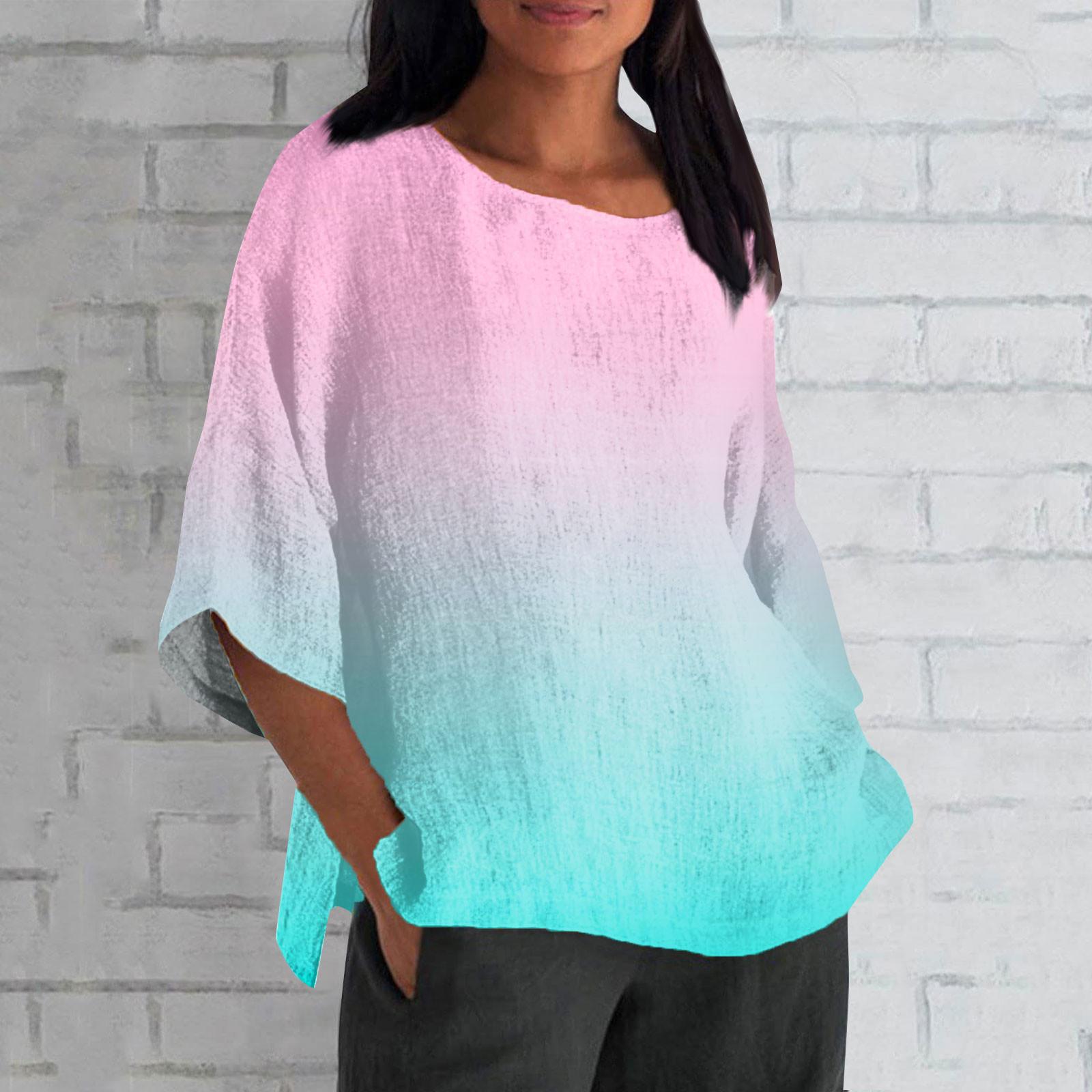 Женская мода с половиной рукавом и круглым вырезом с принтом — фото 7