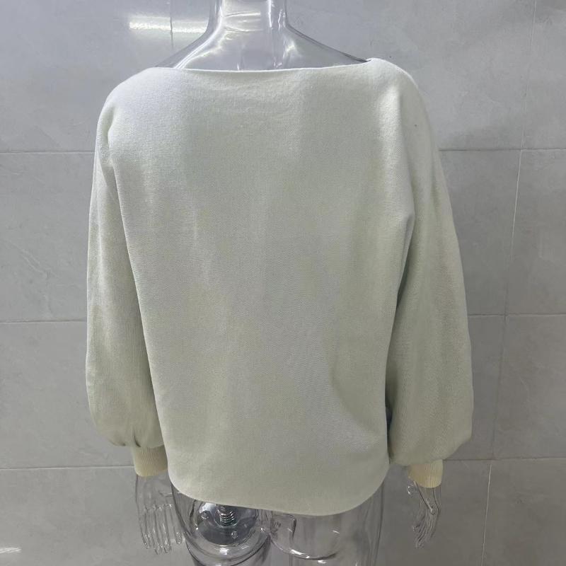 IHUASU Loose Pullover Knit Sweater Women Lantern Sleeve Design Sweater