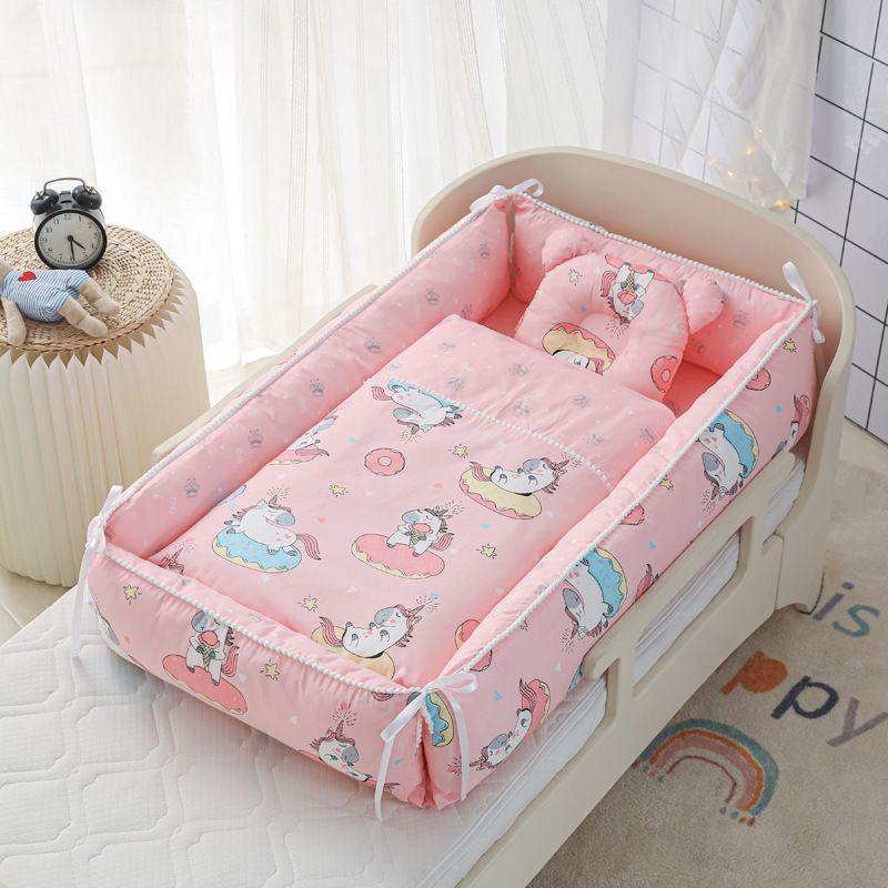 Foldable Portable Baby Crib: Anti-Pressure, Anti-Startle Pure Cotton Sleeping Bed