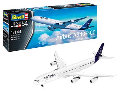 Revell 1/144 mēroga Airbus A340-300 Lufthansa pasažieru lidmašīnas plastmasas modelis 03803